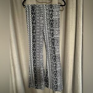 Altar'd State Black and White Patterned Wide Leg Pants